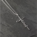 Colar Masculino Corrente de Aço Tribal Cruz Fé Jesus Bússola