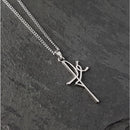 Colar Masculino Corrente de Aço Tribal Cruz Fé Jesus Bússola