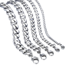 KIT 3/6 PECA Pulseira  de Aço Inoxidável para Masculino 1x1 3mm-5mm