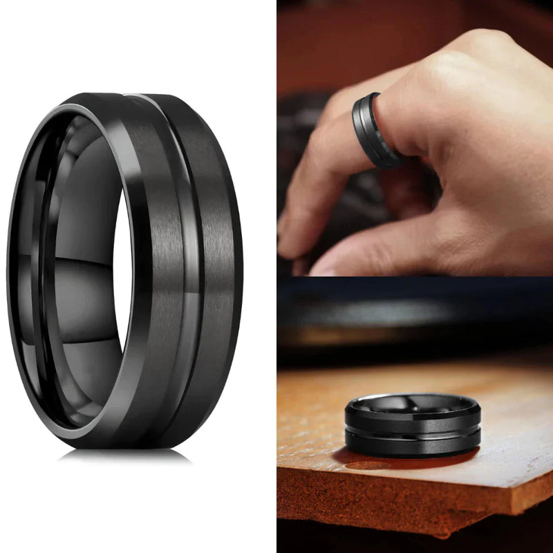 Anel Masculino Aço Negro