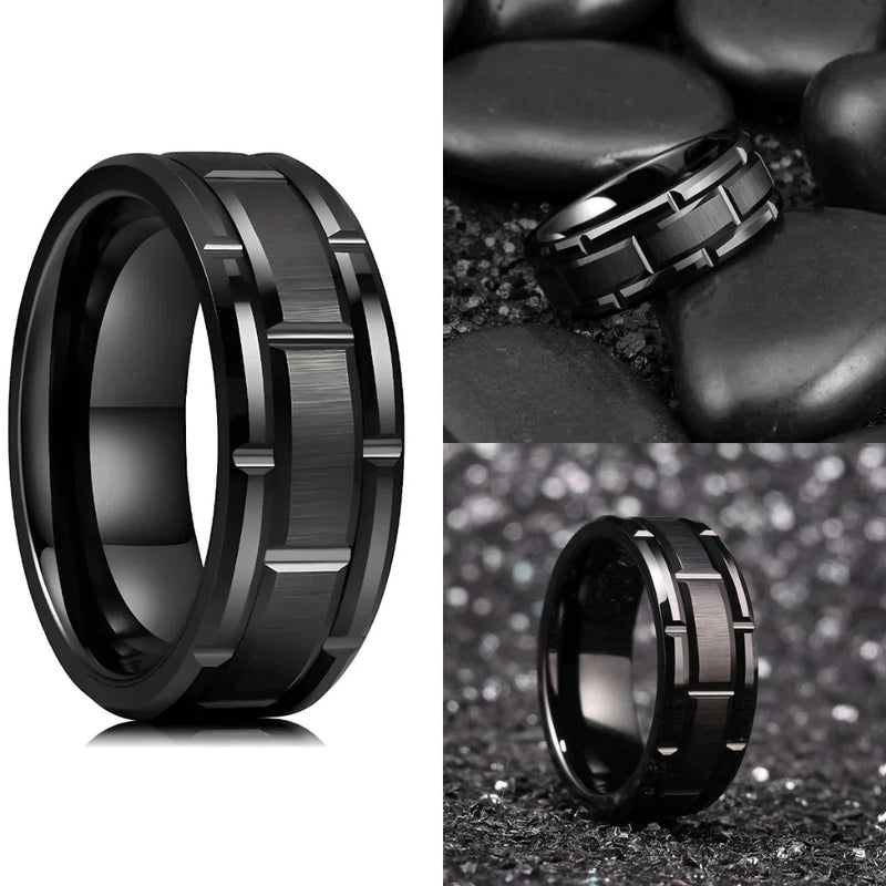 Anel Masculino Aço Negro