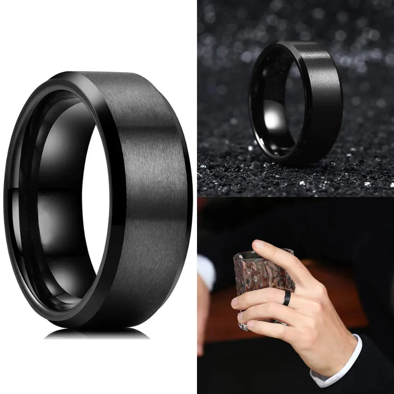 Anel Masculino Aço Negro