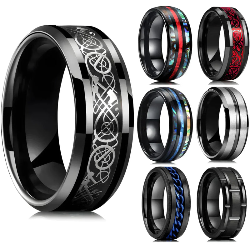 Anel Masculino Aço Negro