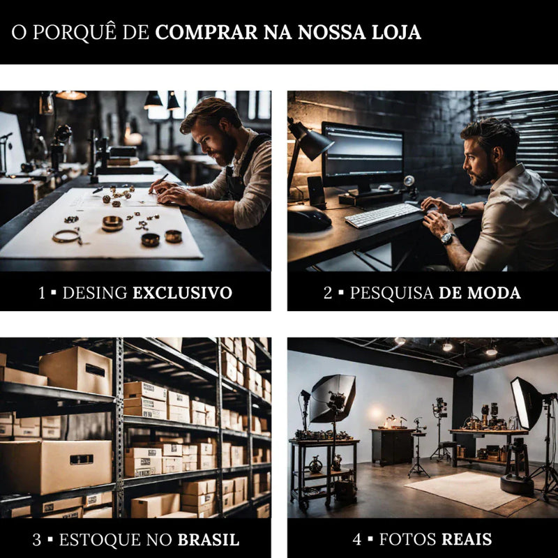 Anel Masculino Aço Negro