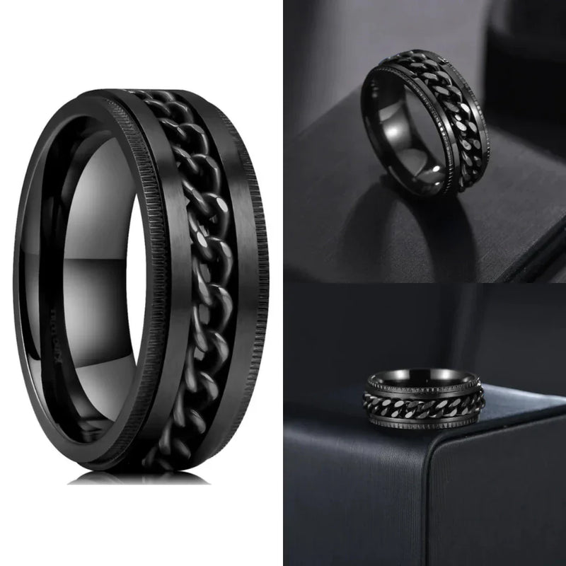 Anel Masculino Aço Negro