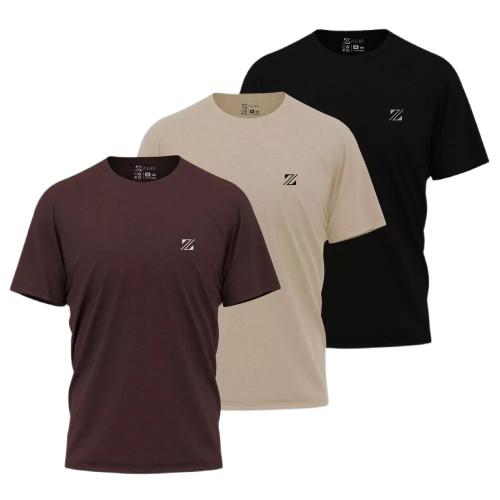 Kit 3 Camisetas 100% Algodão