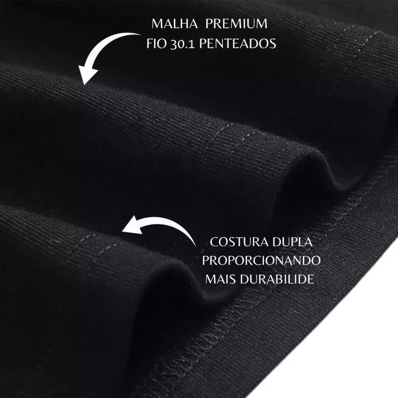 Kit 3 Camisetas 100% Algodão